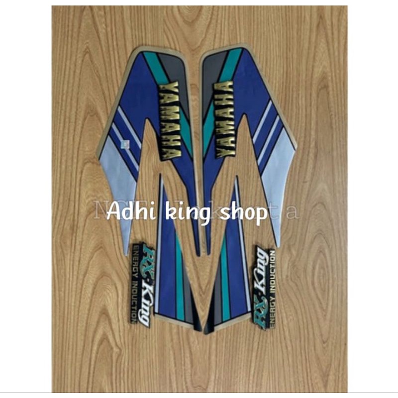 PAKET STIKER STRIPING RX KING 1994 BIRU KOMPLIT EMBLEM TANGKI &amp; RX KING