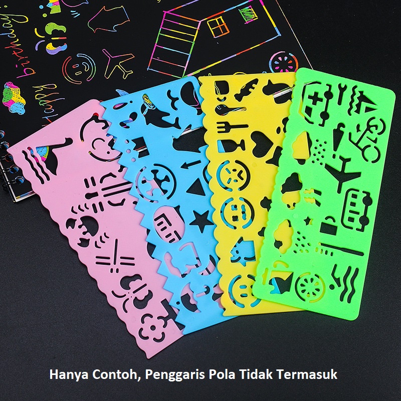 Scratch Note Book Buku Gores Magic Warna Warni Kecil Black Cardboard Edukasi GMALL-ST0101