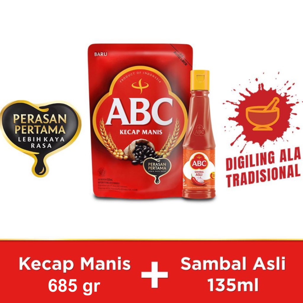

ABC Kecap Manis 685gr & Saus Sambal Asli 135gr - Bundling