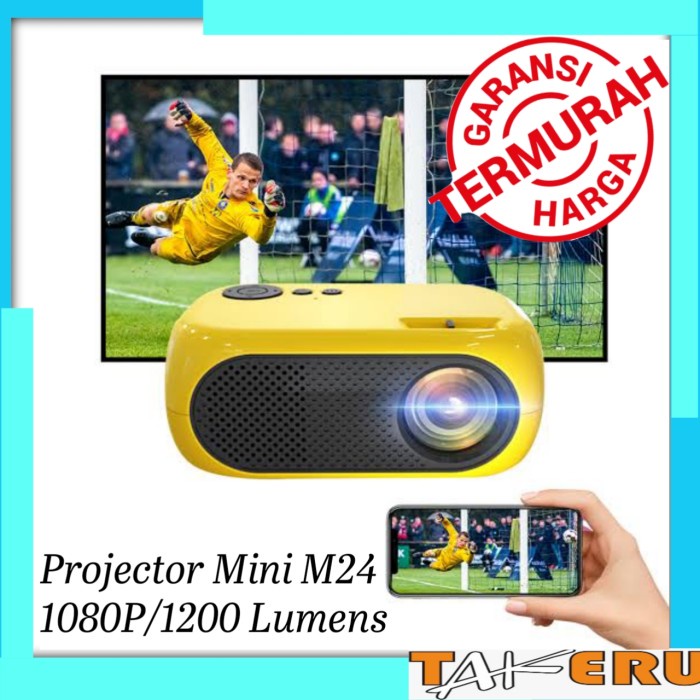 Projector Mini M24 Portable 1080P Proyektor 1200 Lumens Beamer 3D
