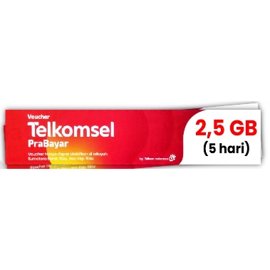 Voucher TELKOMSEL 2,5 GB (5 hari) Kuota Lokal Internet