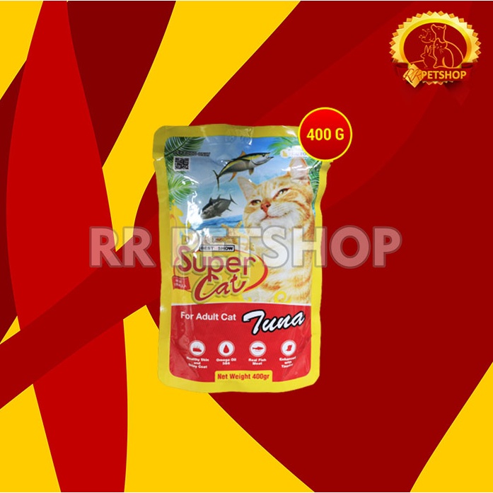 Super Cat Pouch Makanan Basah Kucing Wet Food SuperCat 400 Gram