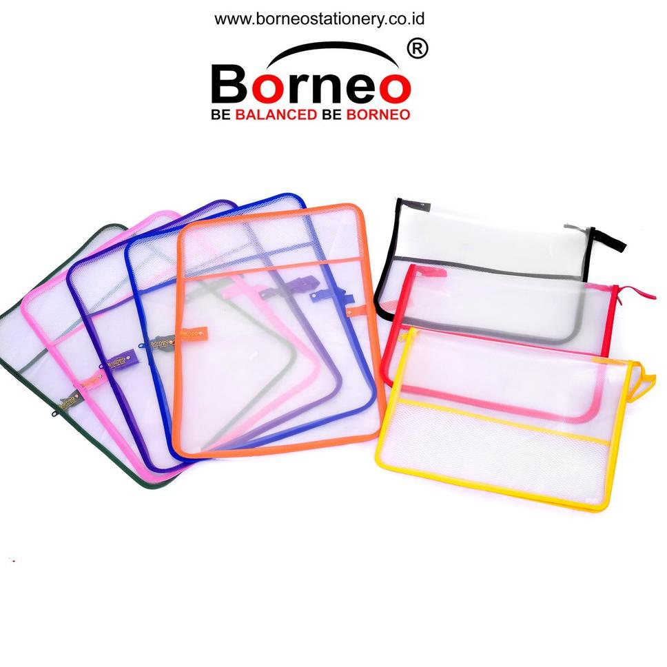 

☄ Borneo Map Resleting Zipper Bag Plastik Jaring 01 ラ