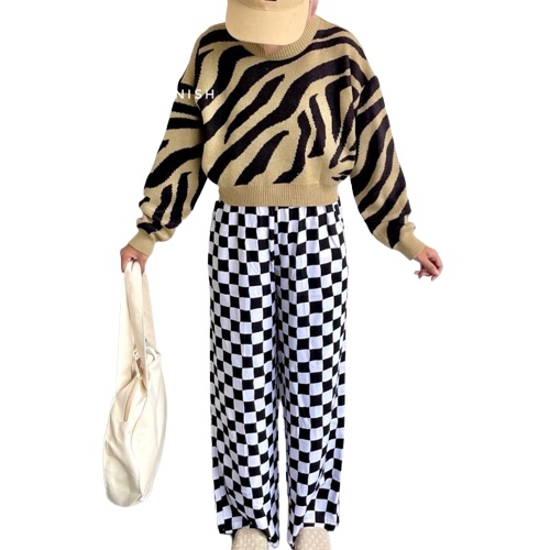 TokoMilkan - Blouse Rajut PREMIUM Wanita ZEBRA BLOUSE OVERSIZE / ATASAN WANITA RAJUT