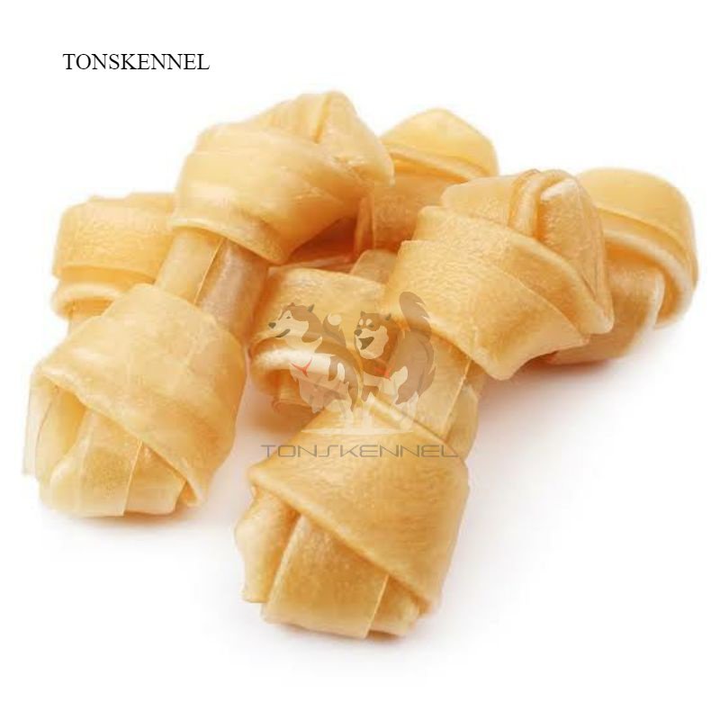 Snack Anjing Knotted Bone 2 - 4.5&quot; Camilan Gigitan Anjing Tulang Snack gigit Anjing membersihkan gigi pembersih gigi plak noda