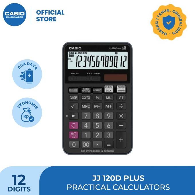 

Casio JJ-120D Plus - Kalkulator Toko / Dagang - Fungsi Cek - 12 Digit
