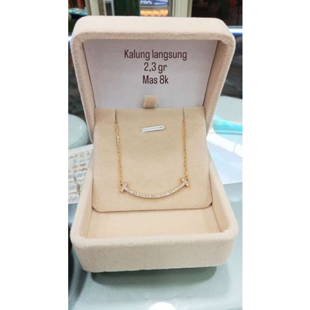 kalung rantai smile emas 8k (375%)