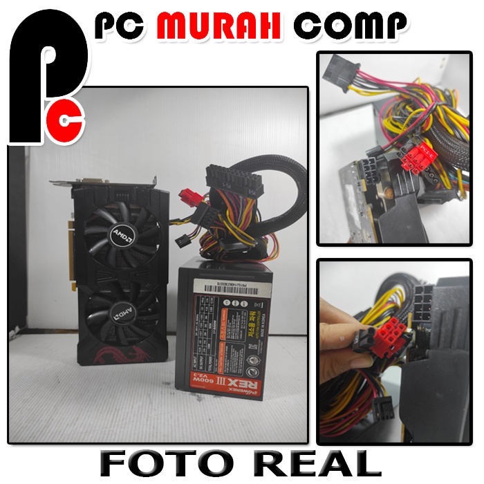 VGA Card ddr5 256bit dan Power Supply 500w-600w / 500 Watt - 600 Watt Gaming Paket Lengkap