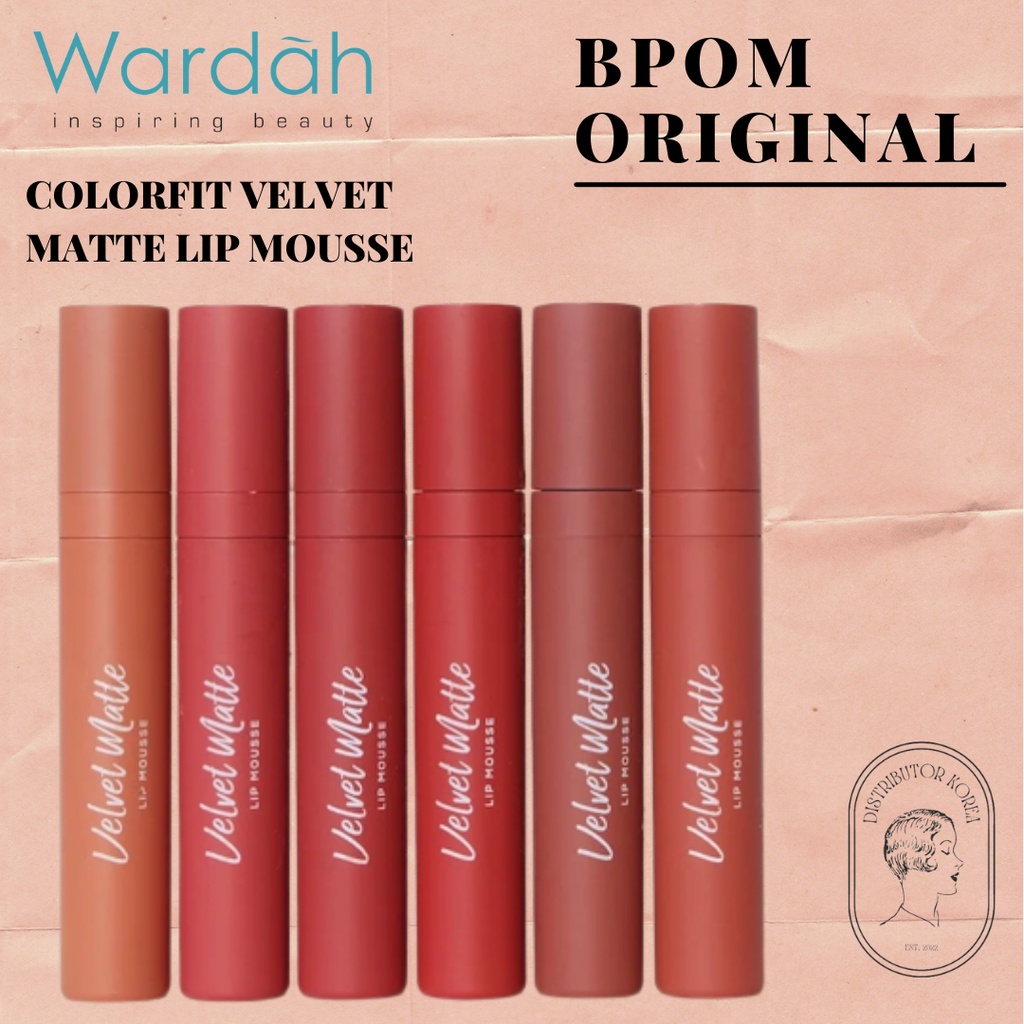 (100% ORIGINAL) WARDAH COLORFIT VELVET MATTE LIP MOUSSE, LIPSTICK WARDAH MATTE,LIPSTICK WARDAH VELVE