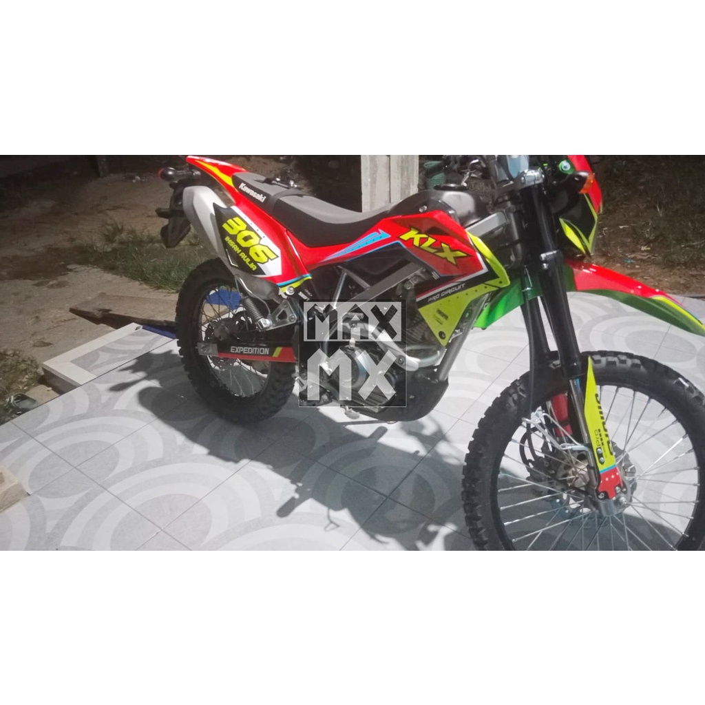 Decal Klx g dekal stiker klx bf extreme 150 dekal klx 150 bf sticker striping trend supermoto merah 