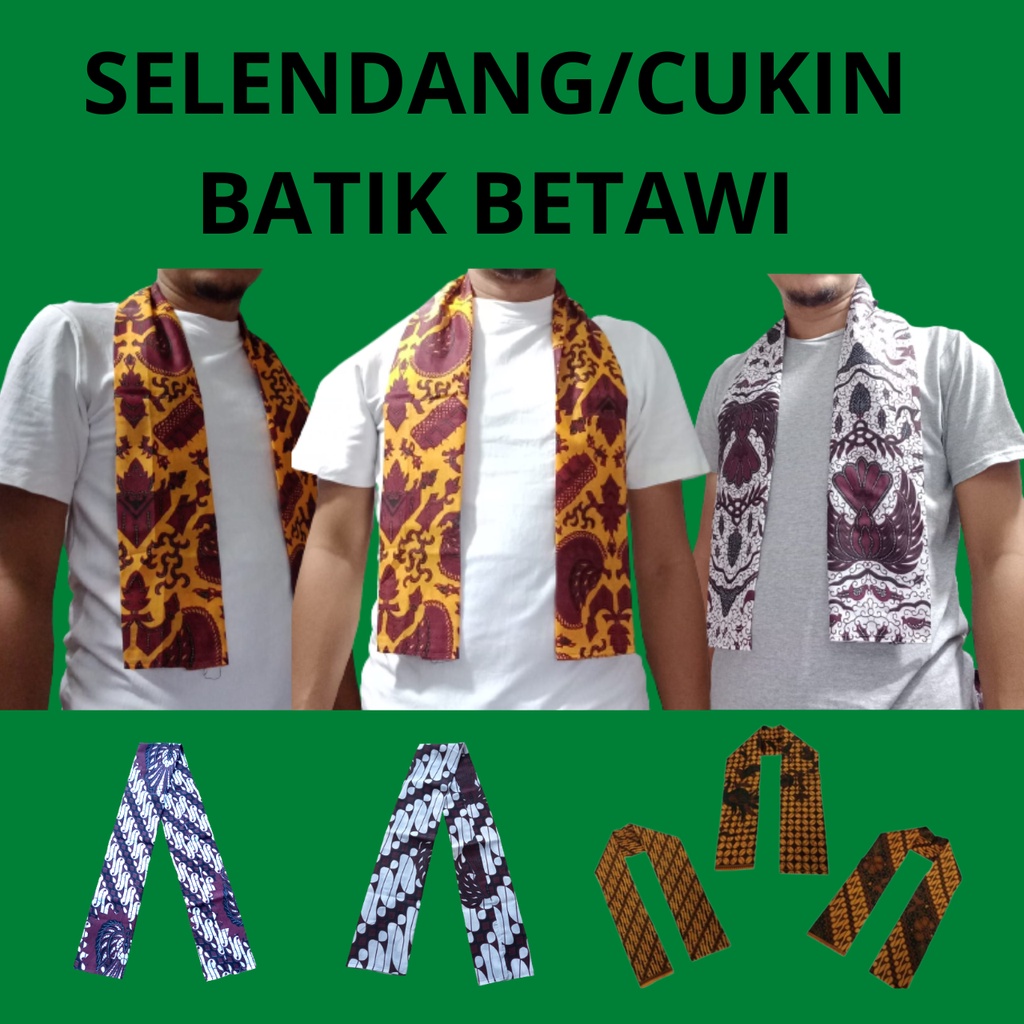 SELENDANG BATIK I CUKIN BATIK COKLAT BETAWI SYAL BATIK PRIA WANITA ANAK SAMPAI DEWASA