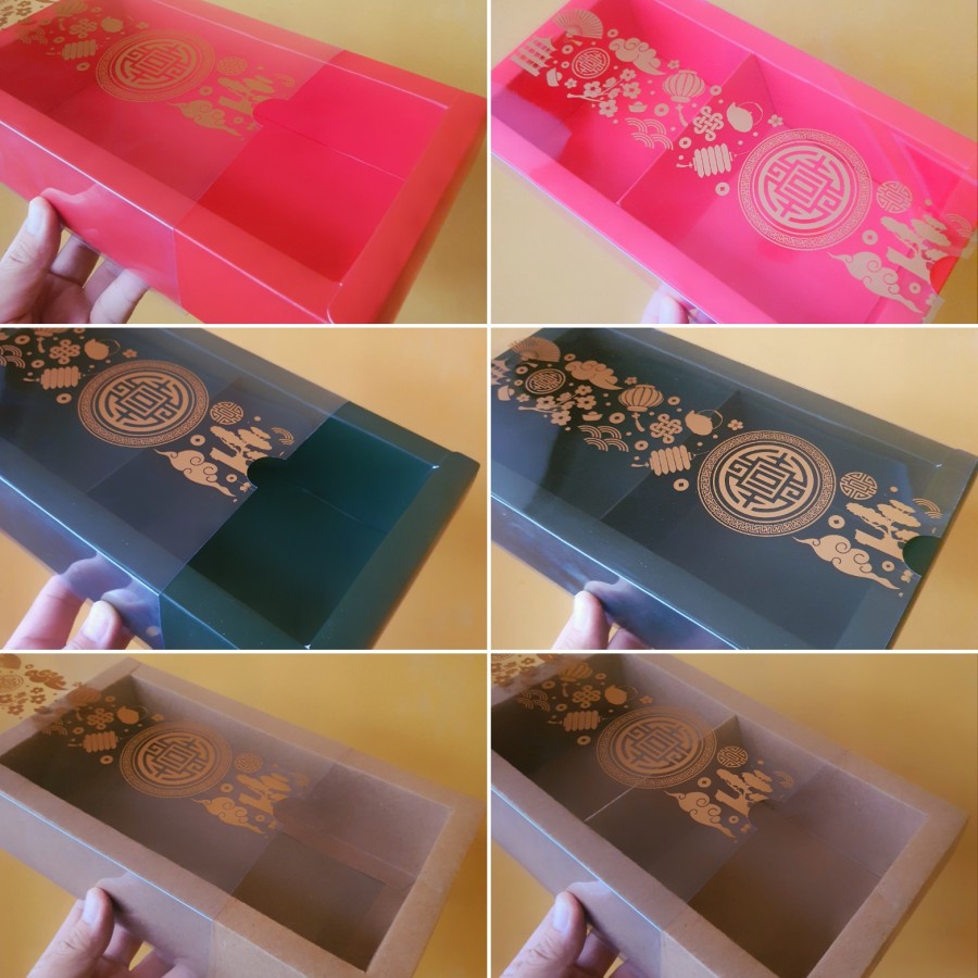 

5 Pcs Box Cake Mika Imlek Kardus Kue Bolu Lapis Legit Packaging Kotak Kue CNY Sekat 2 Ukuran 25x14x6 cm
