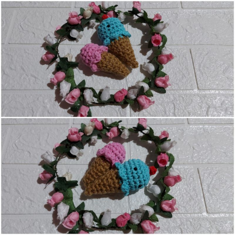 Boneka rajut es krim