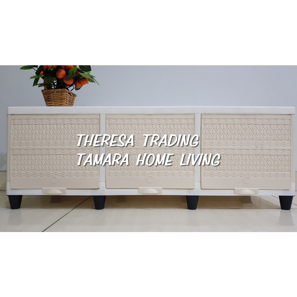 LEMARI PLASTIK MEJA TV LED CLUB SERIES 1 X 3 PINTU 3 PENYEKAT RUANGAN