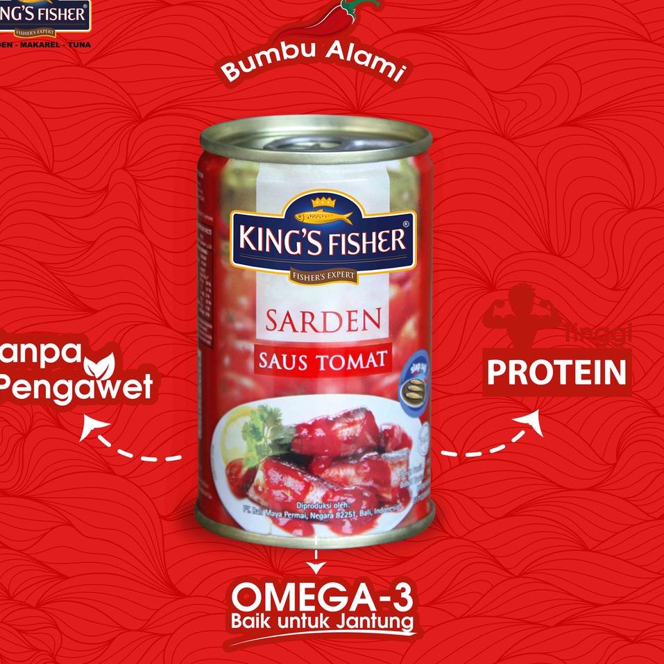 

✨MEN SALE✨ King's Fisher Sarden saus tomat Makanan Kaleng 425 gr buruan