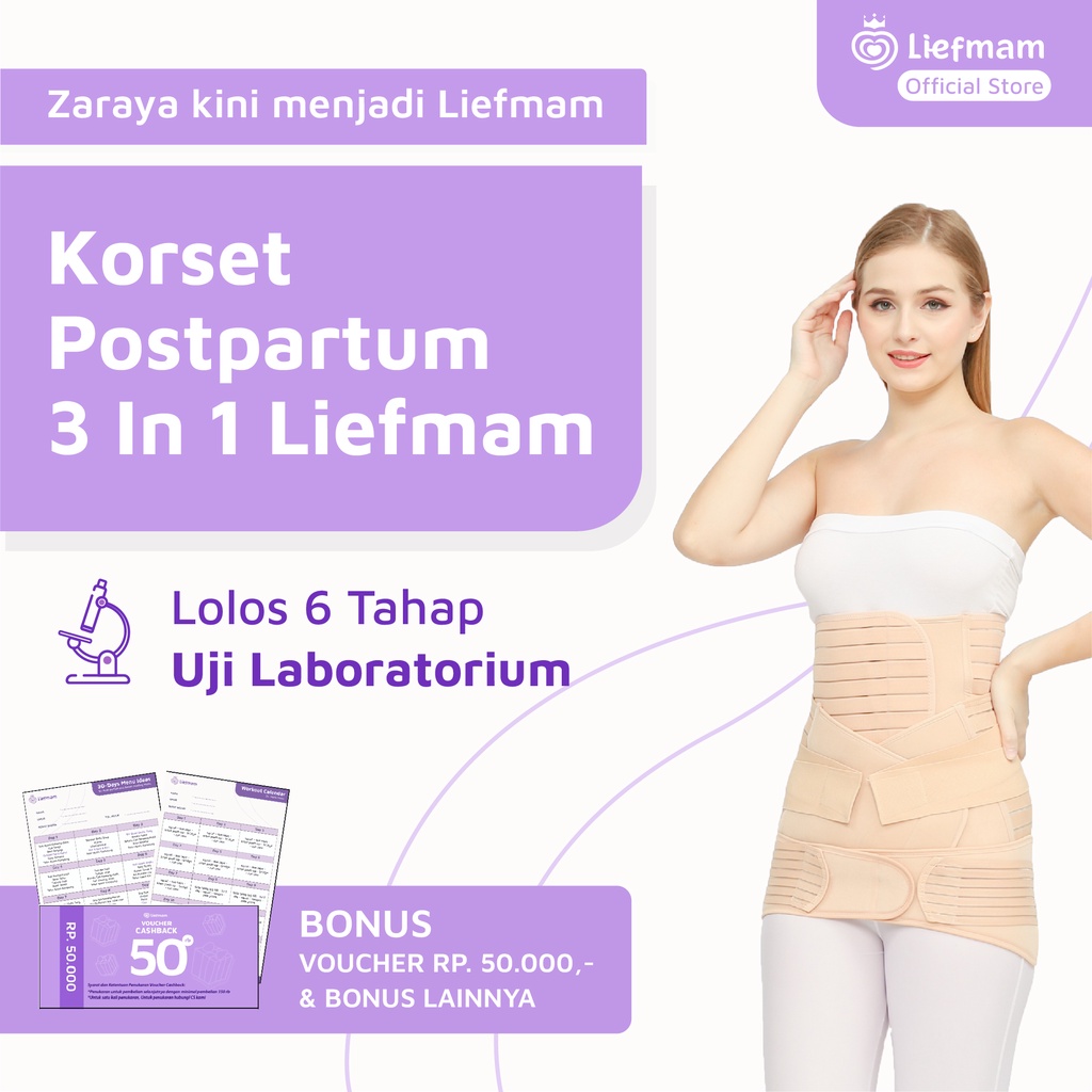 [XL-3XL] Korset Postpartum 3 in 1 Liefmam (Zaraya) - Korset Peramping Pasca Melahirkan