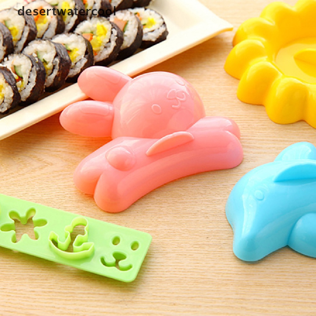 Deid 4Pcs/Set Kelinci Dolphin Bento Sushi Mati Lucu Kartun Nasi Bola Sandwich Maker Martijn