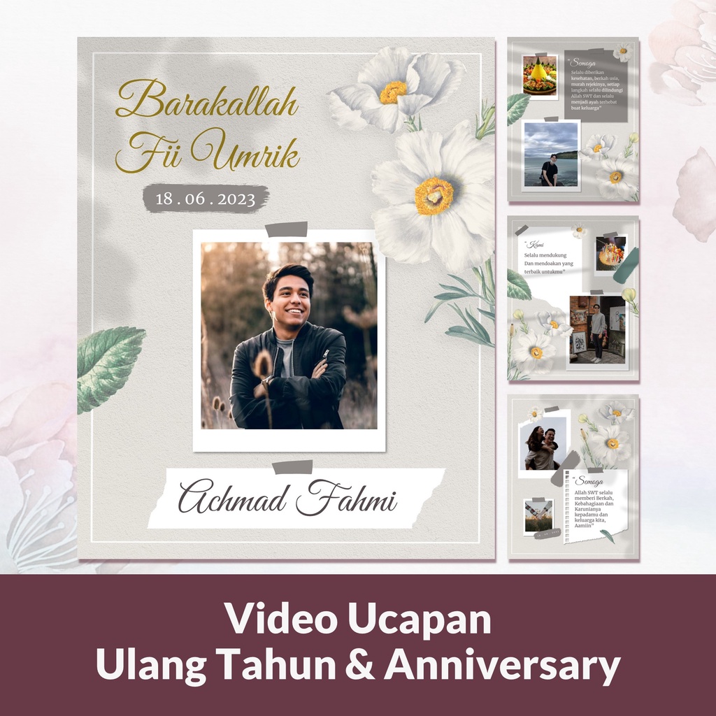 Video Ucapan Anniversary atau Ulang Tahun Premium Kekinian Template 01