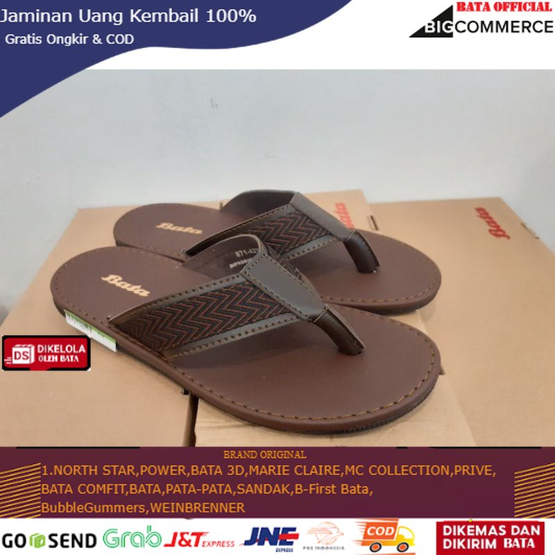 Bata Sandal Japit Pria Brown 8714277