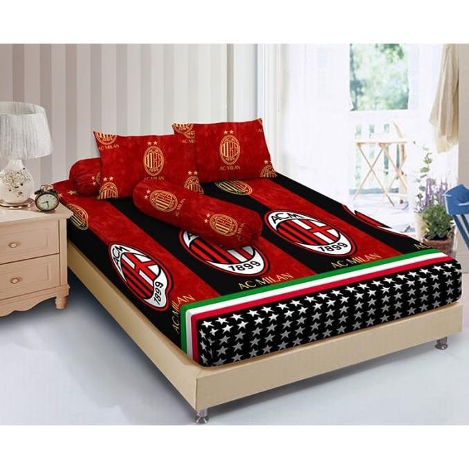 Sprei Kintakun Deluxe King Ac milan 180x200 cm {Property Off Liliy Grosir Sprei Jakarta}