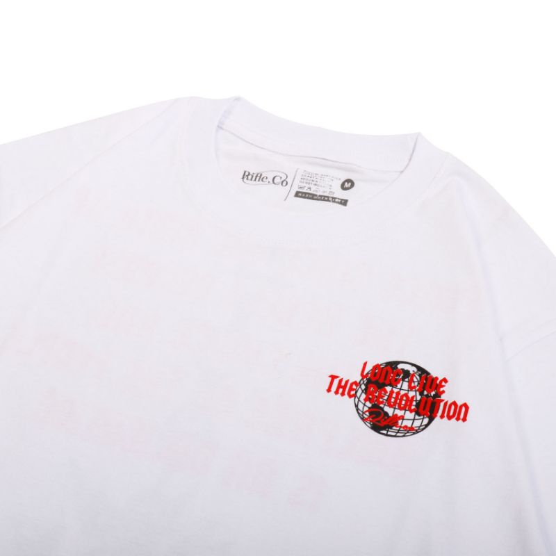 Rifle.co Tshirt oblong Kaos Oversize revolution putih