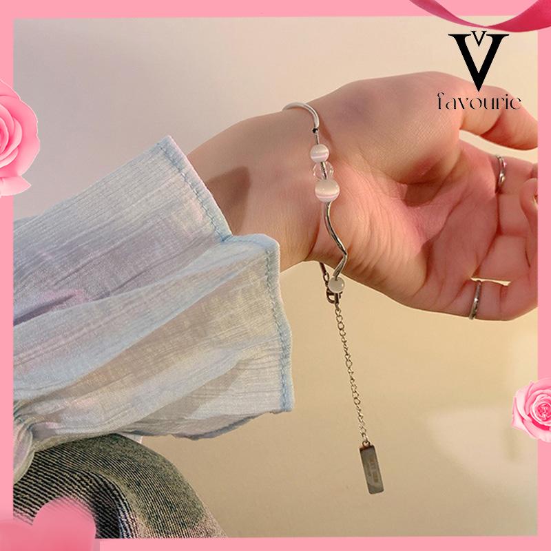 CODGelang Tangan Manik-Manik Opal Aksen Rumbai Panjang Untuk Wanita Fashion Korea-FA