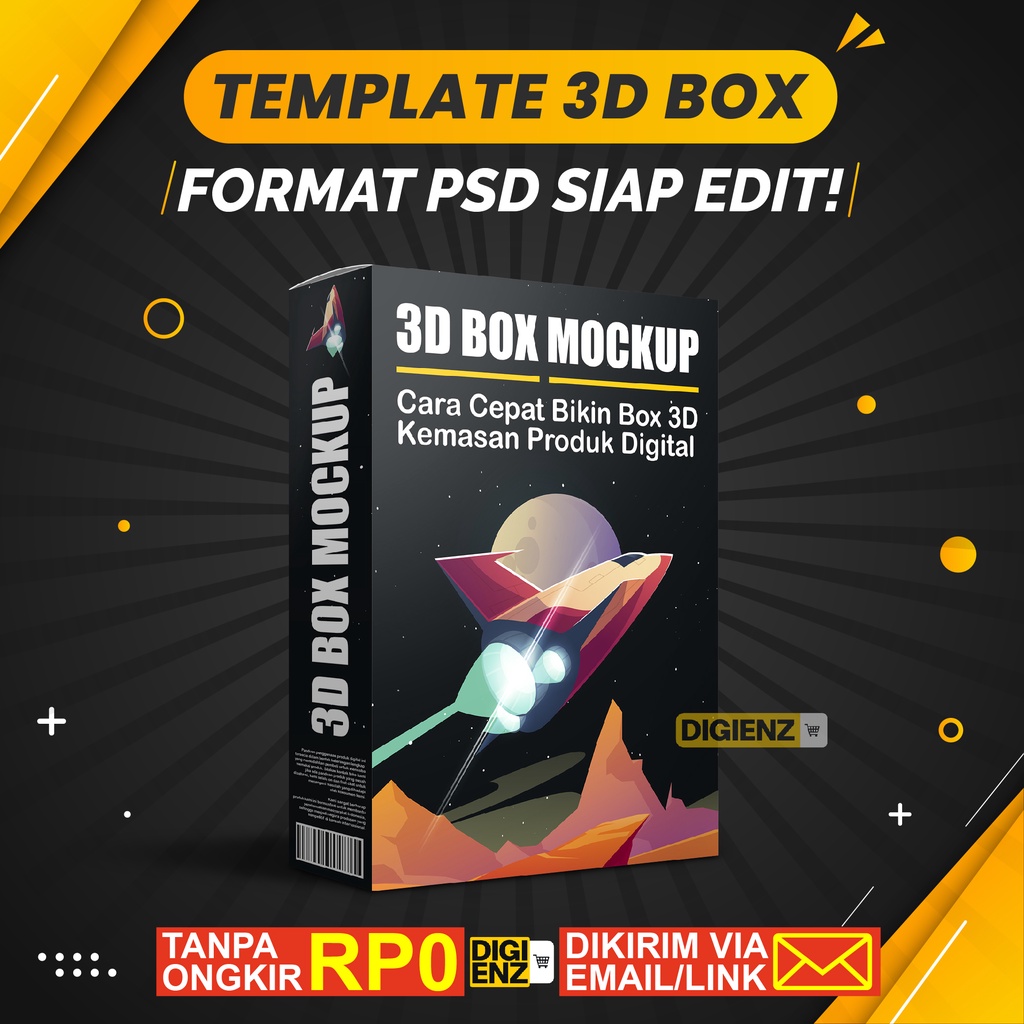 3D Cover Box Mockup Template PSD