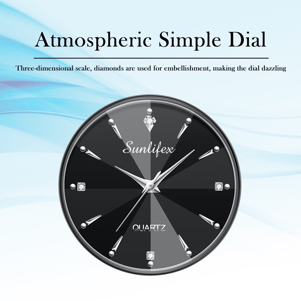 Sunlifex Jam Tangan Pria 9090 Kuarsa Klasik Bisnis Pria Tali Stainless Steel Jam Tangan Cowok Original-4