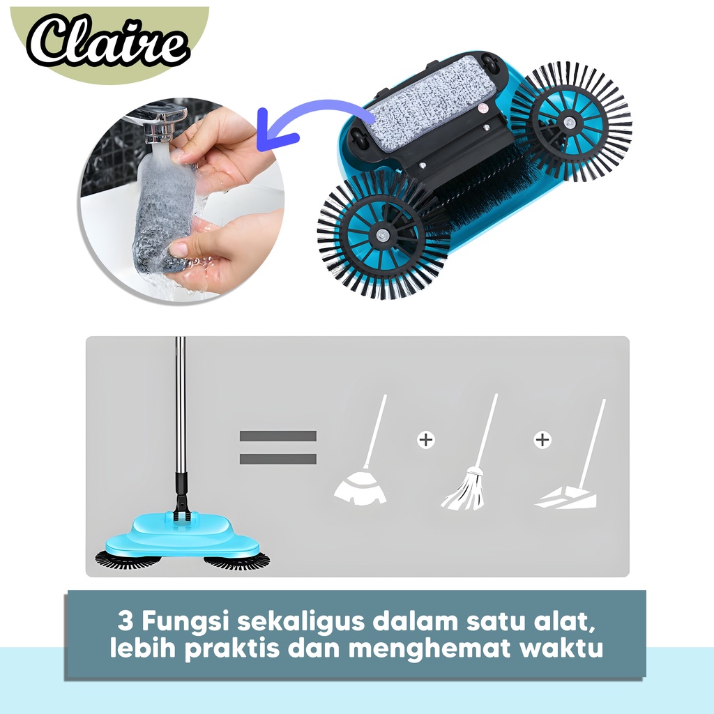 Sapu 3in1 / Sapu Praktis Mudah Digunakan / Vacum Cleaner Pembersih Lantai Efektif