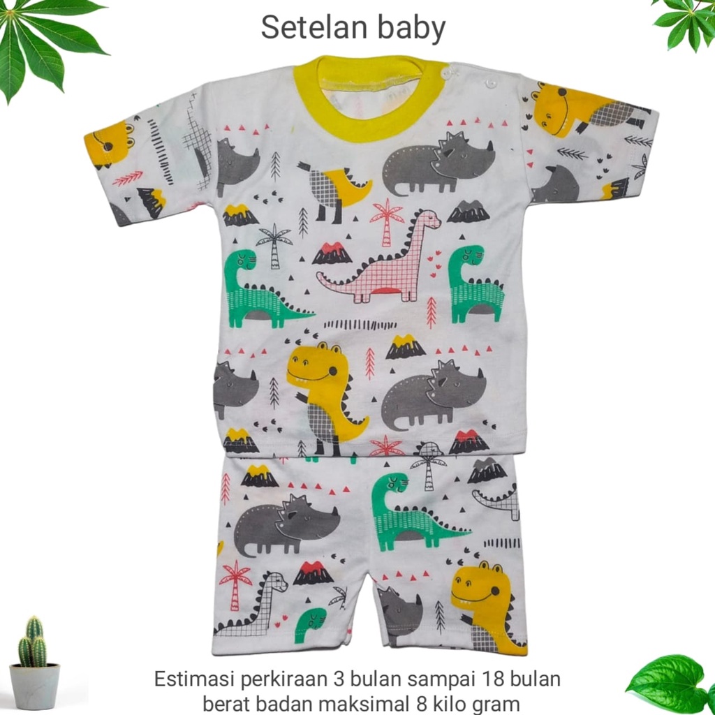 Baju Bayi Setelan Kaos Oblong Anak Usia 0-18 Bulan