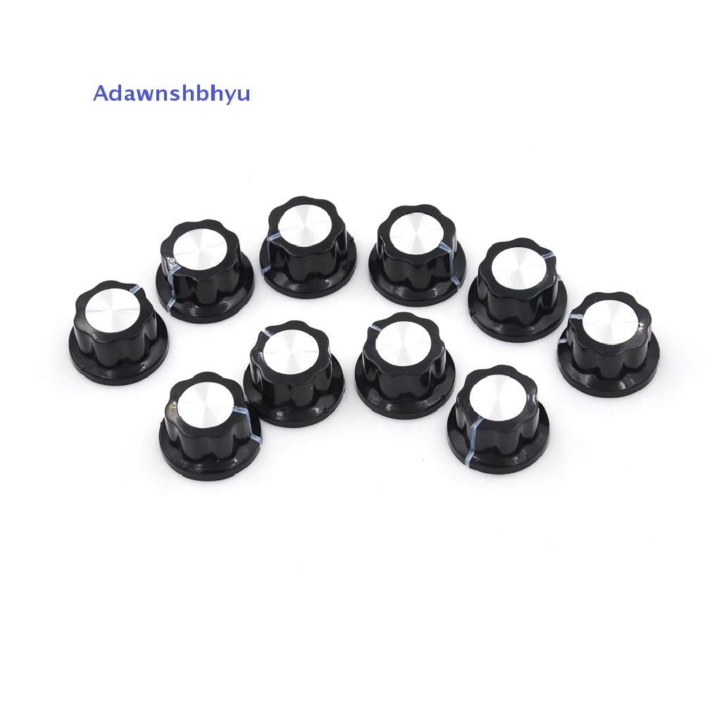 Adhyu 10pcs Potensiometer Knob Rotary Control Turning Bakelite Knob Lubang Dia 6mm ID