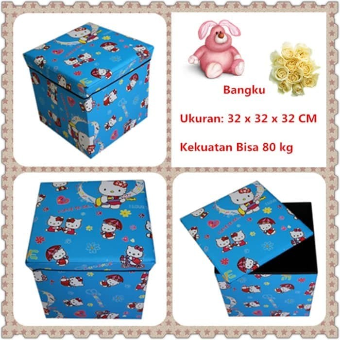 Bangku Lipat/Kotak Penyimpanan-Motif 32