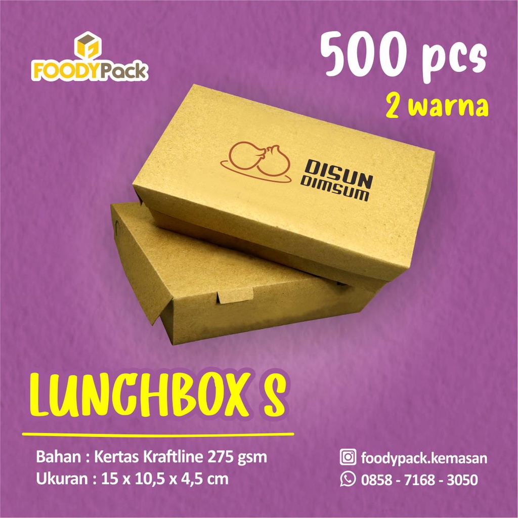 [Custom 2 warna] Lunch Box Kraftline S | Dus Nasi | Kemasan nasi | Kotak nasi | box catering