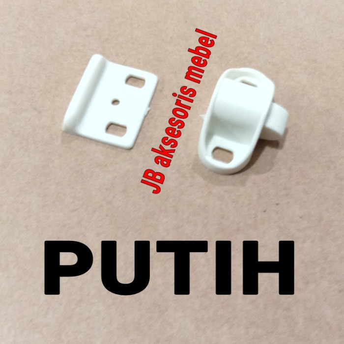 CATCHES PLASTIK / GRENDEL MASA / JEPIT UDANG / TIC TAC PINTU LEMARI - Putih
