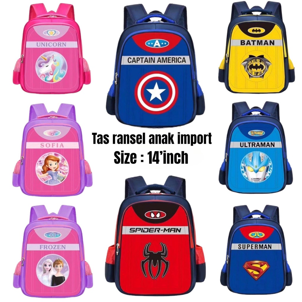 SMARTGIRL NEW TAS RANSEL ANAK SEKOLAH TK IMPORT 3D 00110-00117