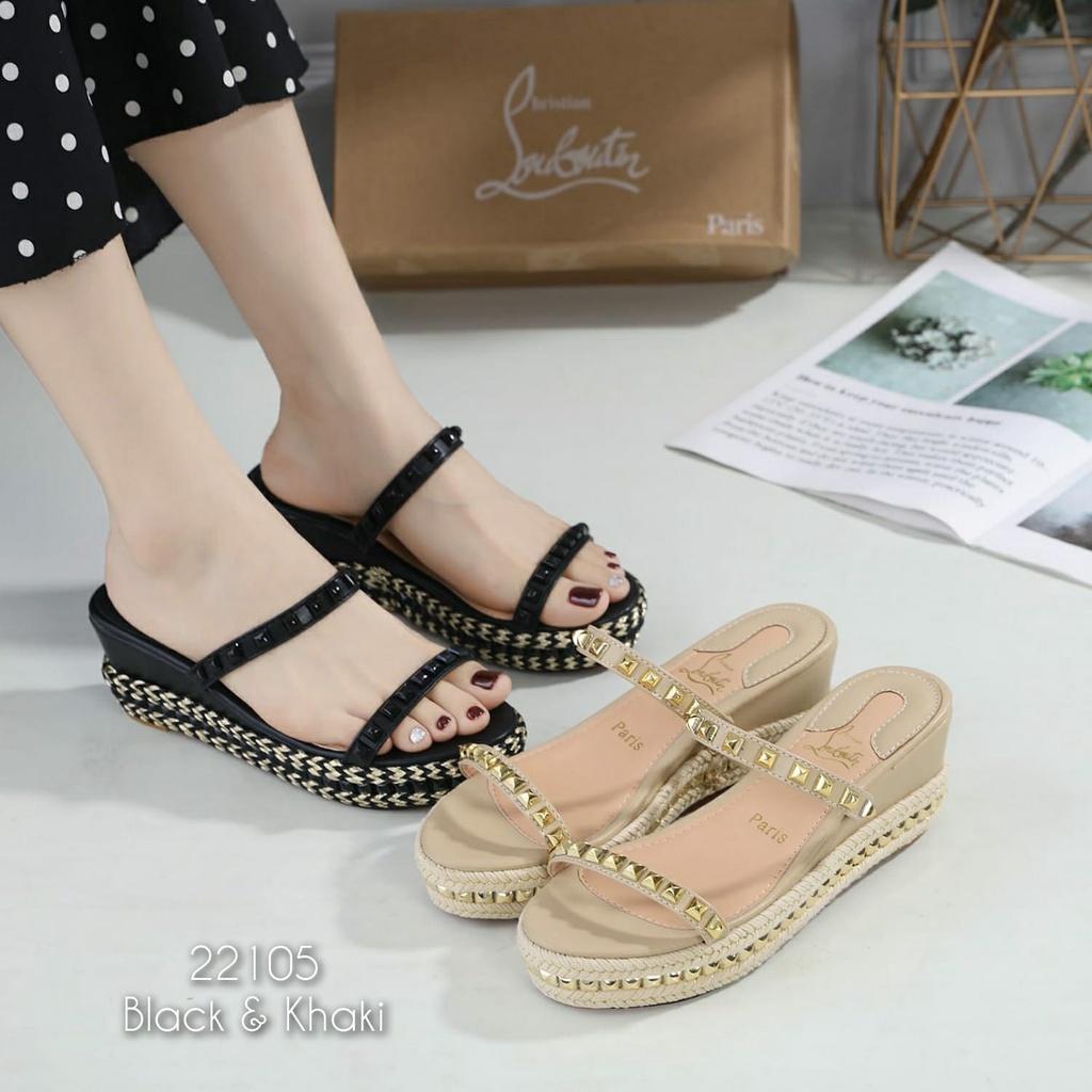 SANDAL WANITA IMPORT TERMURAH WEDGES KODE:  22105