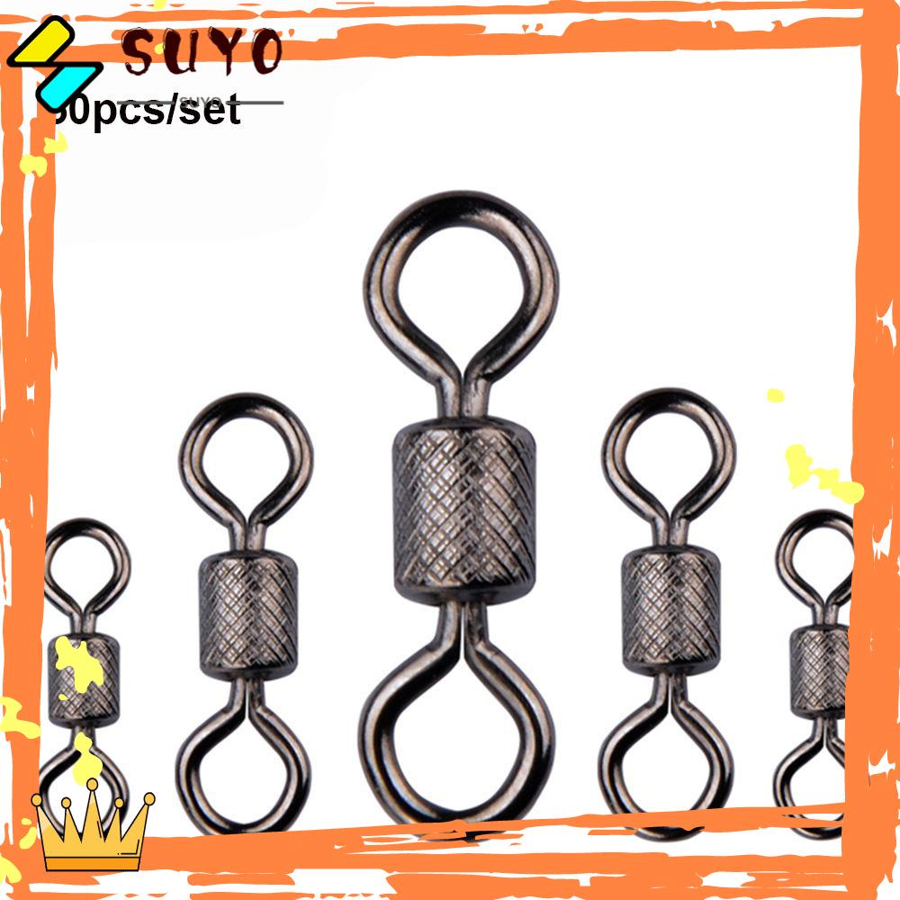 Suyo Konektor Rolling Swivel Pancing Bahan Stainless Steel Kekuatan Tinggi2# 4# 6# 8# 10# 12# Barel Bearing