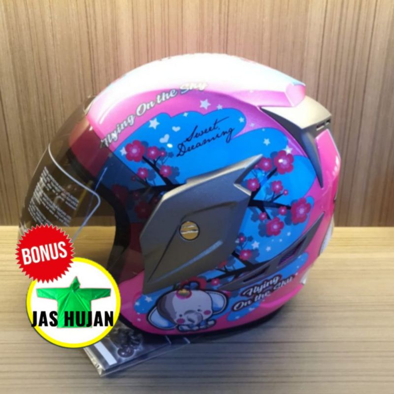 Jual Helm Remaja SNI Half Face Original Kaca Riben Virtue Karakter Anak ...