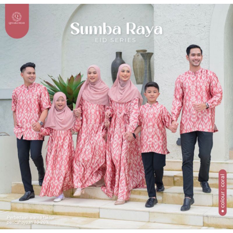 Sarimbit 2023 SUMBA RAYA Couple Keluarga Family Set Eid Series Seragam Lebaran Silk Motif Batik