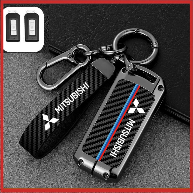 [Tersedia] Casing Kunci Mobil Zinc Alloy Carbon Fiber Untuk Mitsubishi Xpander/Triton// Triton2022/Mirage/Lancer/Montero Sport2022/Strada23/Xpander Cross Keyholder