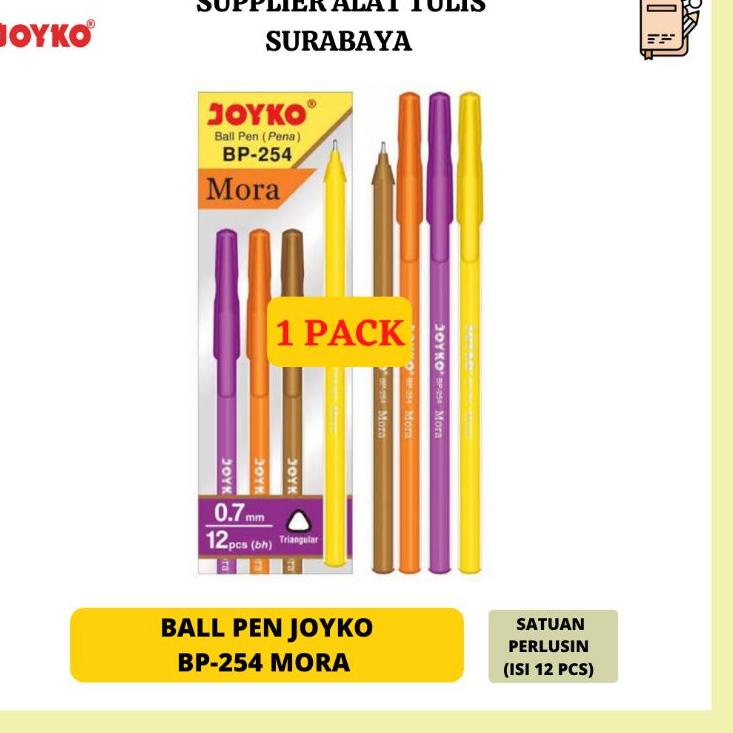 

・ PULPEN / BOLPOIN / BALLPOINT PENA JOYKO BP-254 MORA HITAM 1 PACK MURAH ゅ