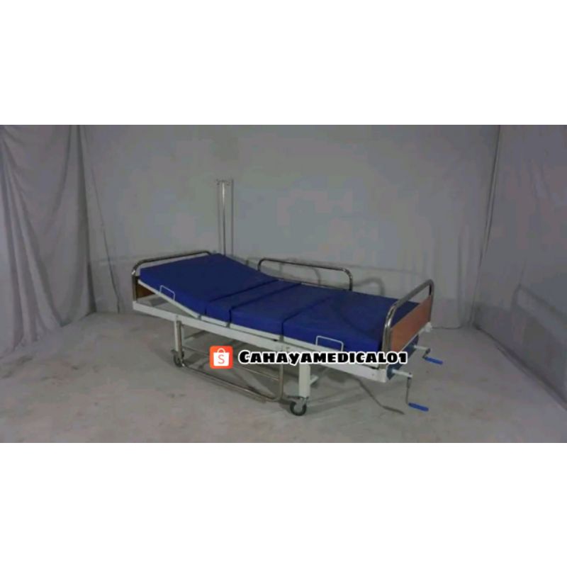 Bed pasien pollywood 2 crank / Ranjang pasien /Tempat tidur pasien / Bed pasien / Bed pasien pollywo