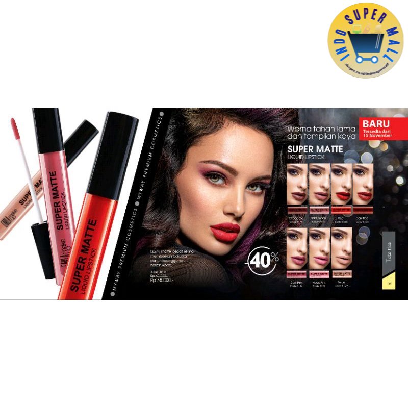 Lipstik My Way Supermate Carla Lipmate Waterproof Ringan di Bibir Tahan Lama
