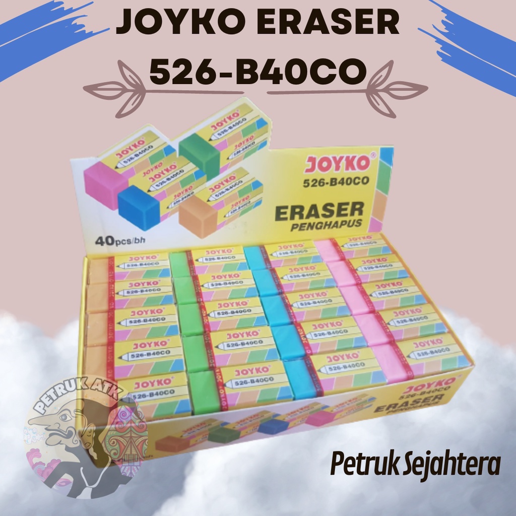 

[PCS] ERASER PENGHAPUS JOYKO WARNA KECIL 526-B40CO*