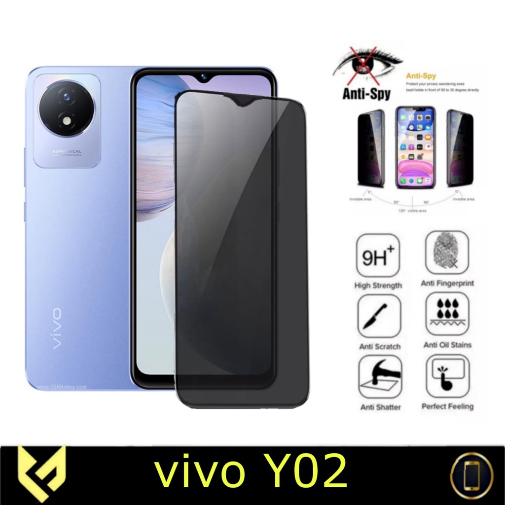 Screen Guard For VIVO Y02 / VIVO Y02T Anti Gores Layar All Variant Anti SPY Anti Bluelight Anti glare Premium Tempered Glass dan Ceramic