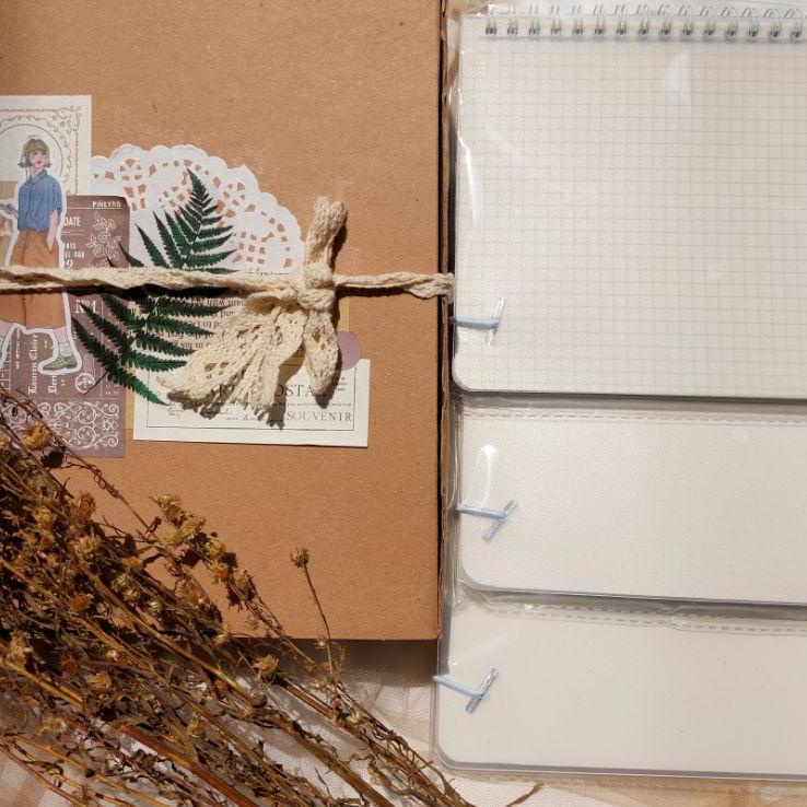 

➵Promo FULL PACKAGE JOURNAL KIT SPECIAL EDITION W/ NOTEBOOK BRUSH PEN UNTUK BUJO JOURNALING DEKORASI SCRAPBOOK VINTAGE [102]