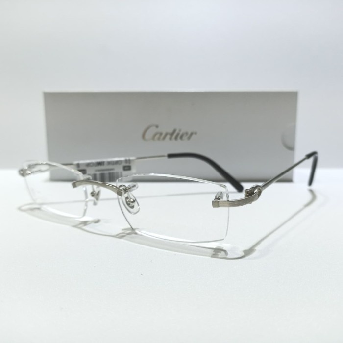 {NoriStore} CARTIER kacamata pria original Silver Berkualitas