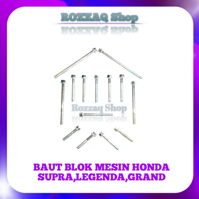 BAUT BLOK MESIN SUPRA LEGENDA GRAND BAUT BLOK HONDA GRAND SUPRA LEGENDA BAUT BLOK MESIN KANAN KIRI SATU SET BAUT BLOK GRAND LEGENDA SUPRA M6