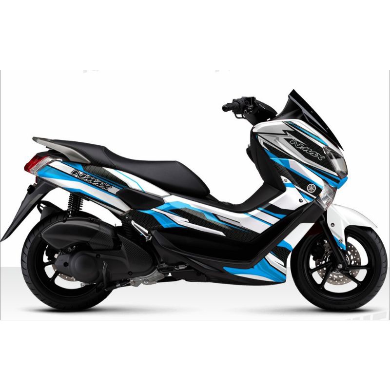 Decal stiker Nmax Old Putih kombinasi list biru fullbody
