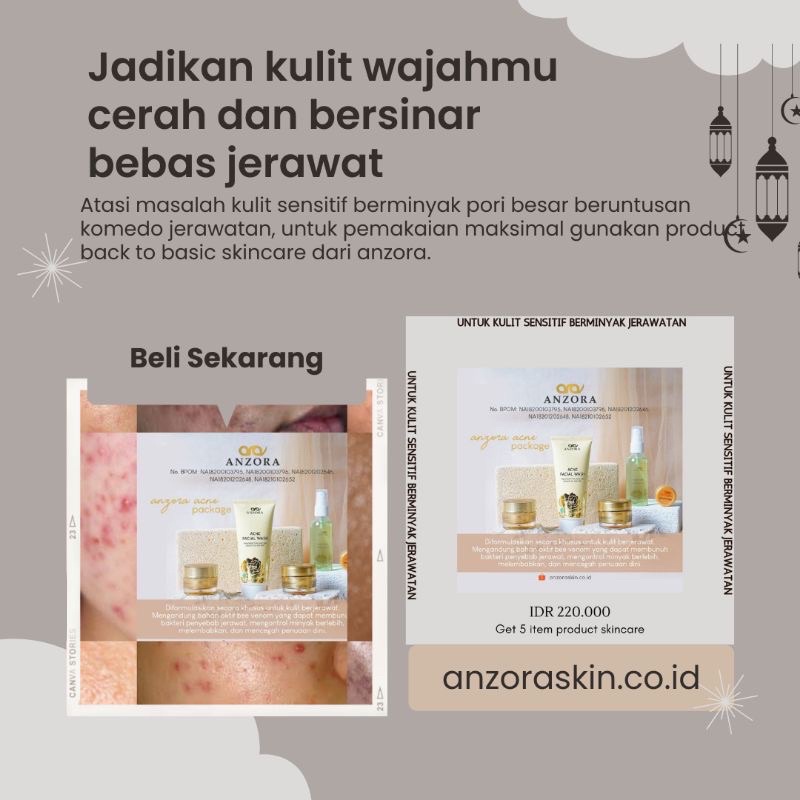SKINCARE ANZORA/ANZORA GLOW/(paket Glow series)/(untuk menghilangkan flek hitam )/(kulit kusam)
